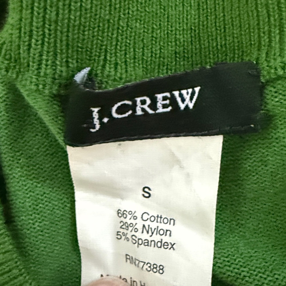 J. Crew Vibrant Green Cardigan, 3/4 sleeve, light weight - Picture 2 of 6